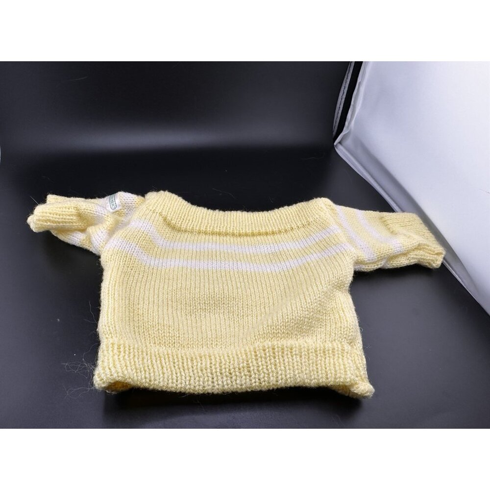 Vtg 1980s 16” Dolls Cabbage‎ Patch Kids Doll Sweater Yellow White Striped Coleco